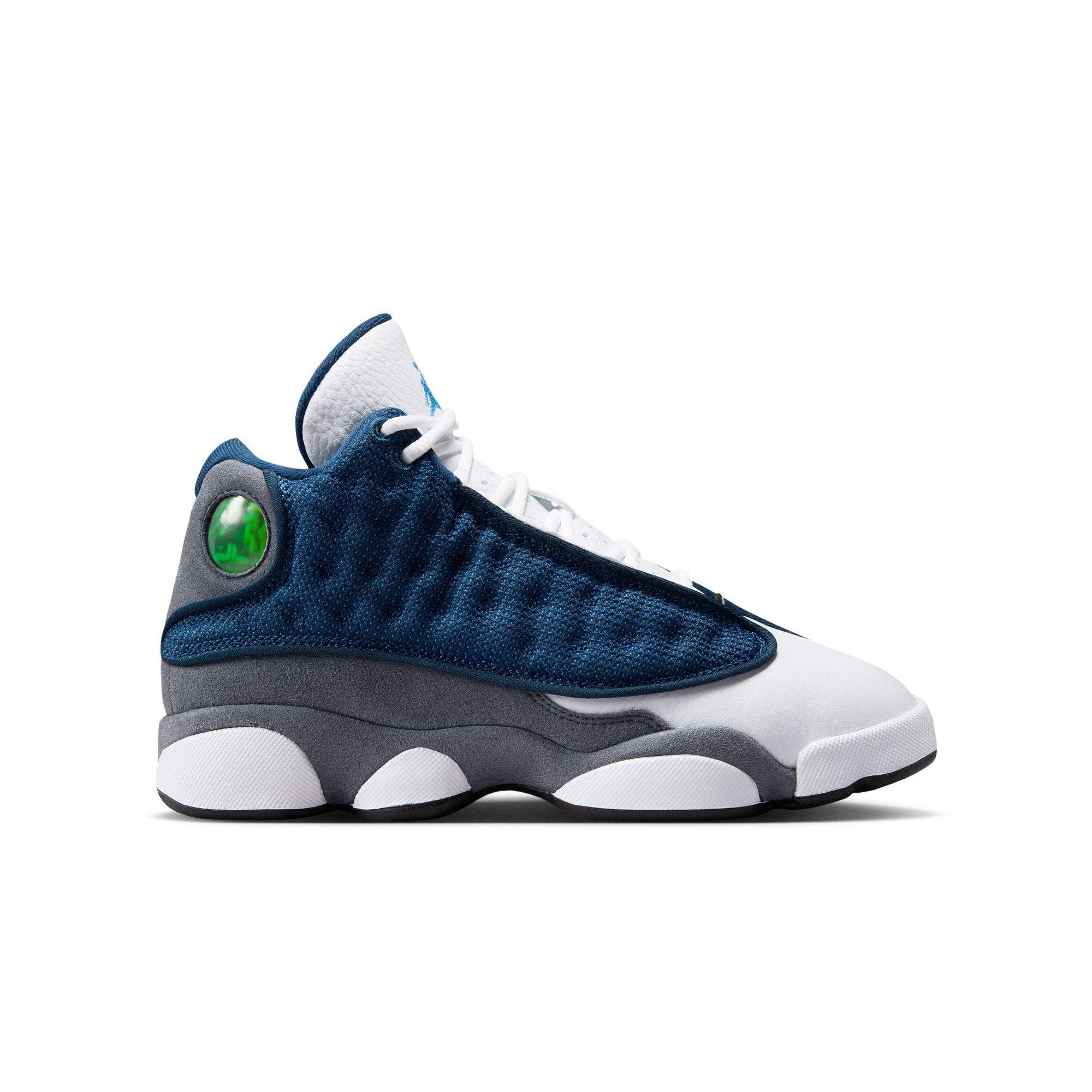 Jordan 13 Retro "Navy and Flint Grey" Grade School Kids' Shoe - NAVY/UNIVERSITY BLUE/FLINT GREY/WHITE